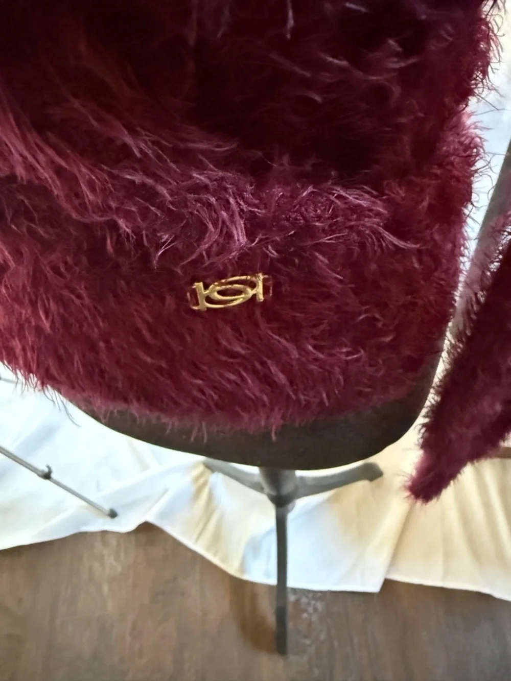 bebe Fuzzy Wine Crewneck Sweater - Picture 2 of 4